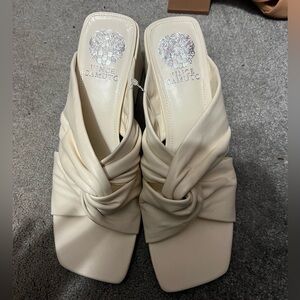 Vince Camuto Cream Jenabie block heel sandal Women's Shoes